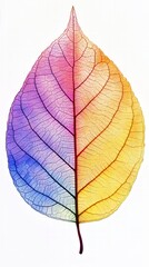 A Colorful, Detailed View of a Leaf's Veins. A Vibrant Botanical Masterpiece. A Stunning Macro Photography of a Leaf