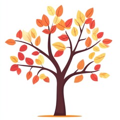 Fototapeta premium Autumn Tree with Colorful Leaves in Fall Season