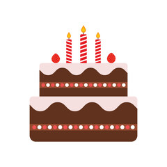 Cake. Simple cake flat vector design on a white background