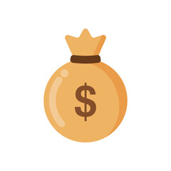 Money bag simple flat vector design isolated on white background