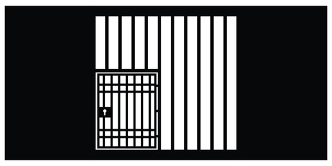 Jail icon vector isolated on white background, logo concept of Jail, black filled symbol, Criminal jail, prison icon in color icon, ail icon for your web site design, logo, app, UI. pound symbol.