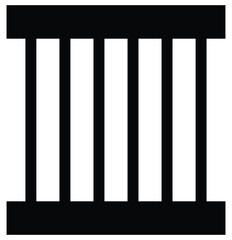 Jail icon vector isolated on white background, logo concept of Jail, black filled symbol, Criminal jail, prison icon in color icon, ail icon for your web site design, logo, app, UI. pound symbol.