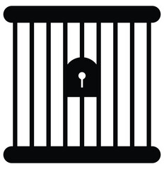 Jail icon vector isolated on white background, logo concept of Jail, black filled symbol, Criminal jail, prison icon in color icon, ail icon for your web site design, logo, app, UI. pound symbol.