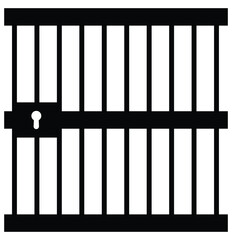 Prisoner Icon. Convict in Glyph Style. Jail Symbol. Prisoner line icon. Jail icon vector isolated on white background, logo concept of Jail sign on transparent background, black filled symbol. EPS 10