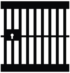 Prisoner Icon. Convict in Glyph Style. Jail Symbol. Prisoner line icon. Jail icon vector isolated on white background, logo concept of Jail sign on transparent background, black filled symbol. EPS 10