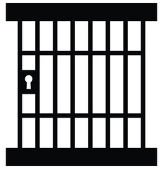 Prisoner Icon. Convict in Glyph Style. Jail Symbol. Prisoner line icon. Jail icon vector isolated on white background, logo concept of Jail sign on transparent background, black filled symbol. EPS 10