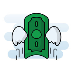 Money Fly vector icon