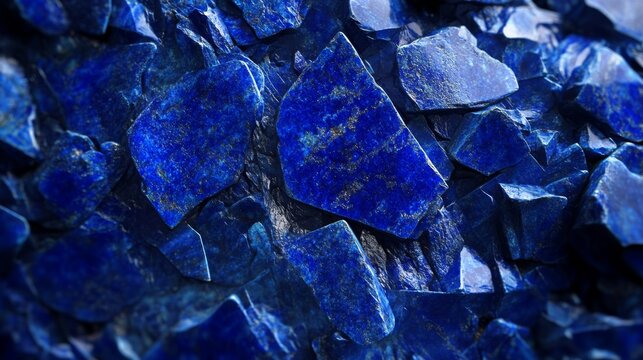 Raw lapis lazuli mineral stones showing intense blue color