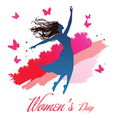 International Women's Day vector illustration. Celebrate Strength, Beauty, Empowerment, Freedom, and Joy, banner,  Women's Day Poster.