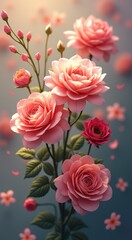 Obraz premium Many pink roses that are in a vase