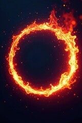 Fototapeta premium Abstract fiery ring, sparkling circle, bright glowing effect , star, shine, intense