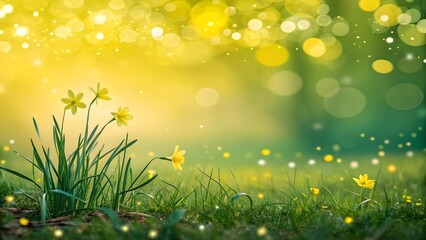 Obraz premium yellow green blue happy new year concept Bokeh Beautiful 3D Background