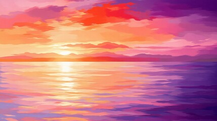 A vibrant sunset-inspired color blend with oranges, pinks, and purples softly merging into each other.