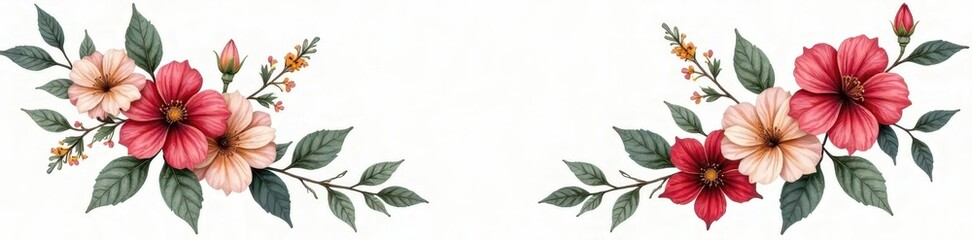 Hand-drawn floral wreath with intricate details and realistic stems, floral illustrations, floral motifs