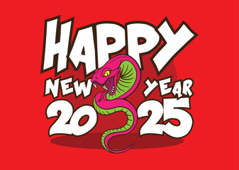 happy new year 2025 with snake zodiac illustration for chinese new year events
