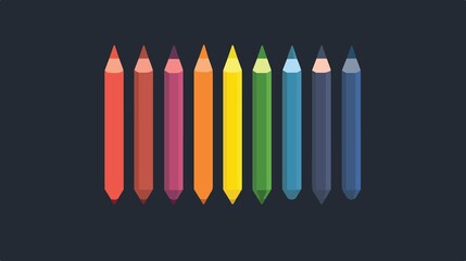Bright Crayon Icon in Vector Isolated Illustration