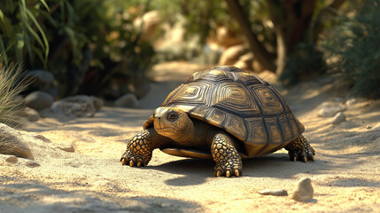 Fototapeta premium turtle on a rock