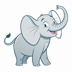 playful and happy elephant 