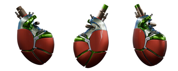 artificial heart isolated on white