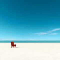 Serene Beach Chair 3D Illustration