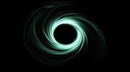 Abstract Vortex: Teal Swirl in Dark Space