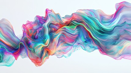 colorful waving fabric texture on white background