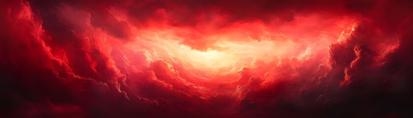Fototapeta premium Fiery Red Cloudscape Celestial Abstract Artwork