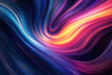 Vibrant swirling colors create an abstract representation of energy and movement in a dynamic space