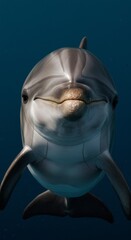 Obraz premium Close up of face of a Dolphin in the Ocean, Sea, Wildlife, Animal, Zoom In, Zoomed Portrait