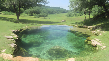 Obraz premium Serene Spring Photo: Crystal Clear Water