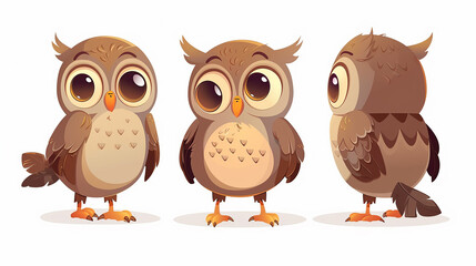  Adorable Cartoon Owls Illustration