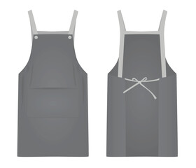 Grey  kitchen apron. vector illustration