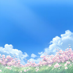 Pink Blossoms Spring Illustration