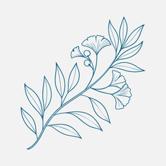 A vector illustration of hand drawn floral designs