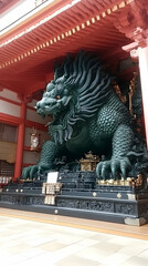 Green Dragon Statue Illustration