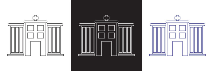 Medical icon set.  isolated on white and black background. vector illustration. EPS 10