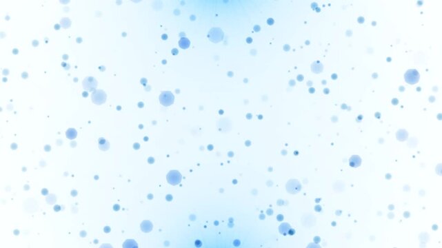 Slight blue bokeh effects circles and octagons on light background. Move around.