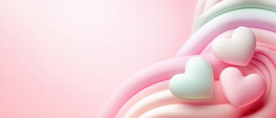 A soft, pastel-colored background features swirls and heart shapes, creating a gentle, romantic vibe perfect for love-themed designs.
