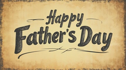 Handwritten vintage style greeting card design for Father's Day celebration
