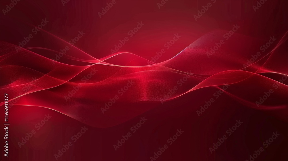 Poster smooth elegant red waves creating a dynamic and vibrant abstract background, ideal for wallpapers