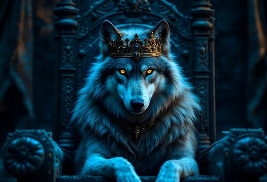 Majestic Wolf King: A Darkly Regal Portrait