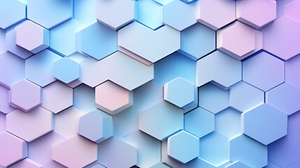 Abstract Hexagon Pattern in Blue and Purple Hues