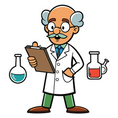 Scientist Examining Chemical Reaction - Holding Test Tube with Precision Variant