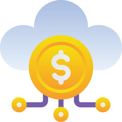 Gradient color illustration for Cloud money