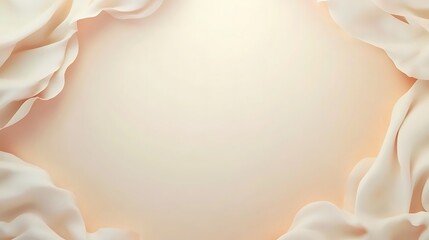 Fototapeta premium Soft Beige Fabric Forms a Circular Frame