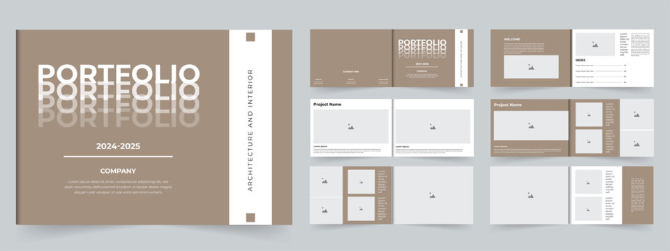 Architectural portfolio brochure design landscape layout 