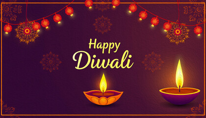 Happy Diwali illustration. Pattern for banners, covers, greeting cards, for printing on wall decorations.