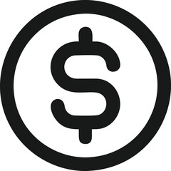 Dollar Sign Icon - Minimalist Currency Representation Variant
