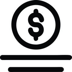 Dollar Sign Icon - Minimalist Currency Representation Variant