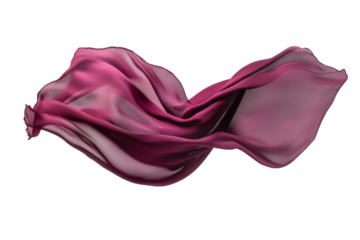 "Graceful Maroon Silk Scarf Hovering in the Air"
